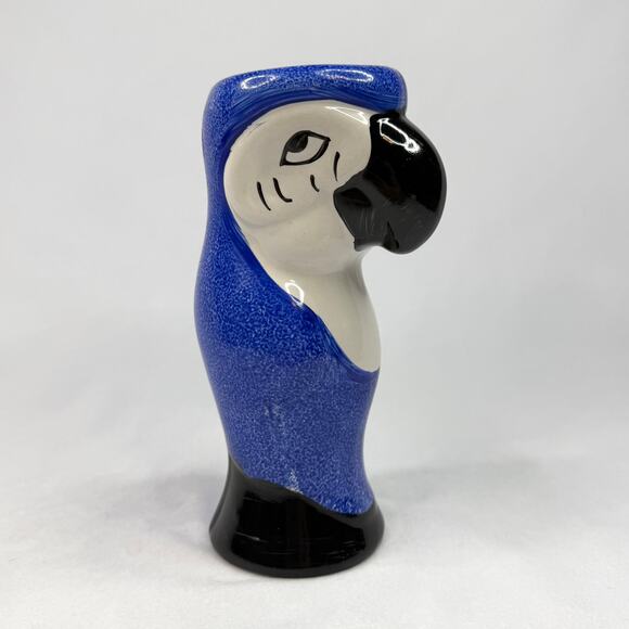 Vintage Blue Parrot Painted Ceramic Figural Vase - Picture 2 of 6